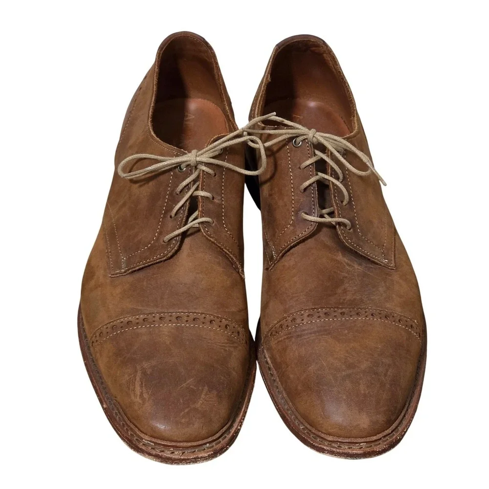 Allen Edmonds Port Washington Men 13 D Shoes Tan Brown Leather Dress Oxford